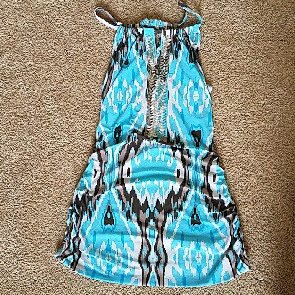 Light blue and grey tunic top